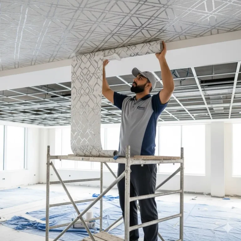 Ceiling-Wallpaper-Application