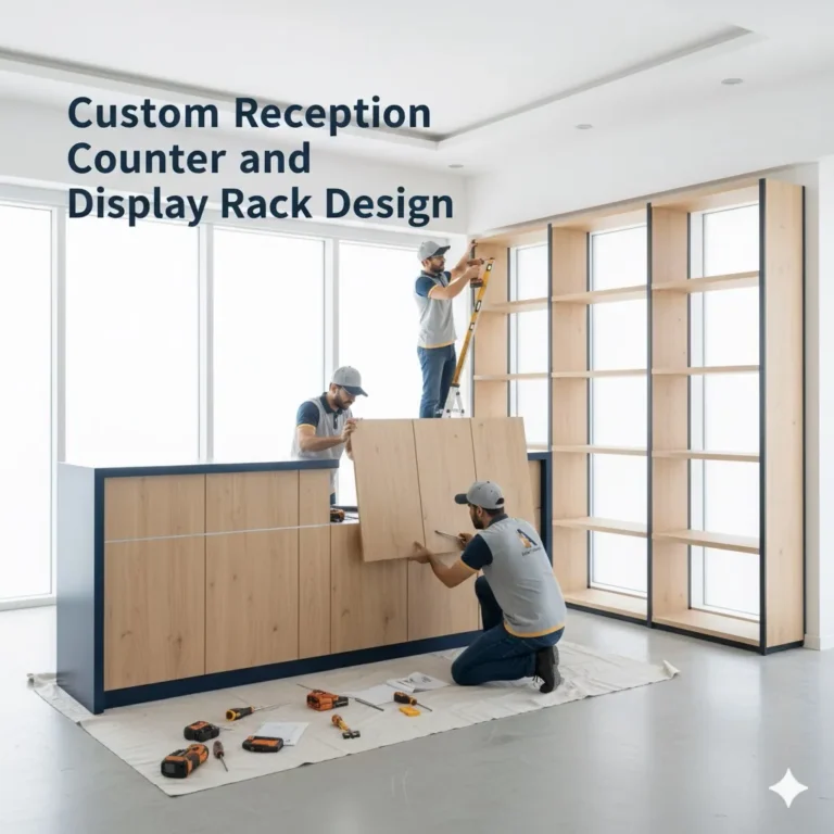 Custom-Reception-Counter-and-Display-Rack-Design