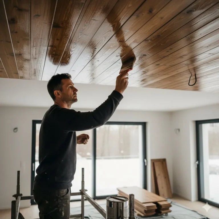 Wooden-Ceiling-Panel-Installation